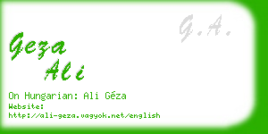geza ali business card